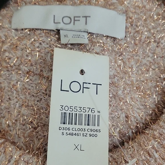 LOFT Shimmering Blush Crew Neck Sweater - Picture 3 of 3